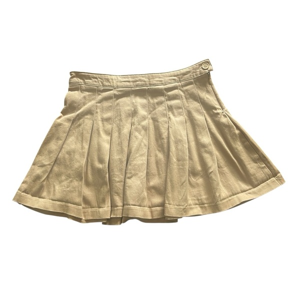 Hesperus Beige/Brown Classic Pleated Mini Tennis Skirt Size:M - Picture 1 of 6
